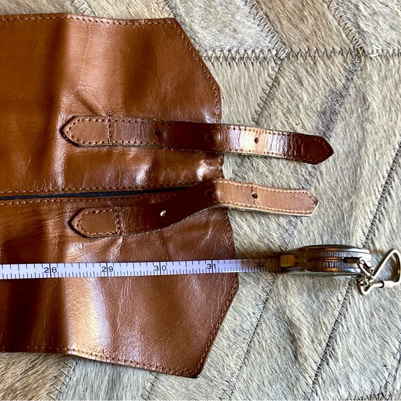 Vintage 90s YSL Brown Leather Corset Belt Large - Picture 6 of 11